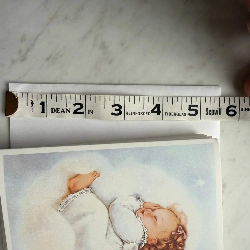 VTG Marian Heath Note Cards Blue Angel Baby‎ Sleeping Cloud Partial Set Six
